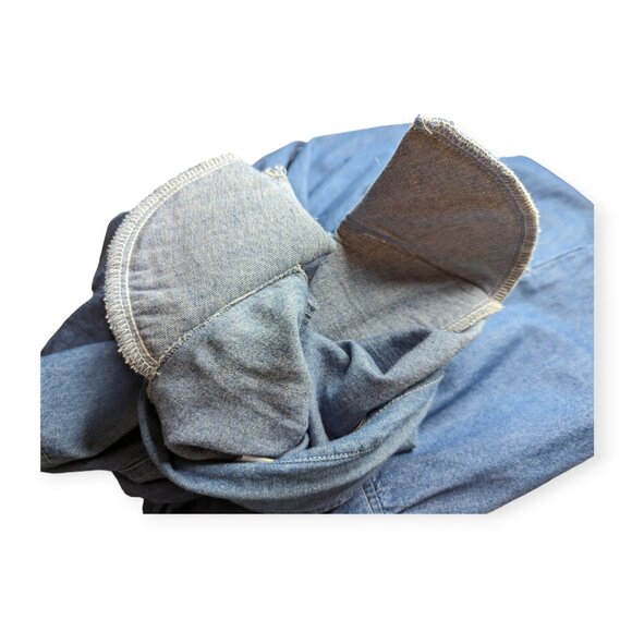 Vintage 90s Stonybrook Denim Button Down Short Sleeve Dress Size XLG PT - Picture 13 of 16